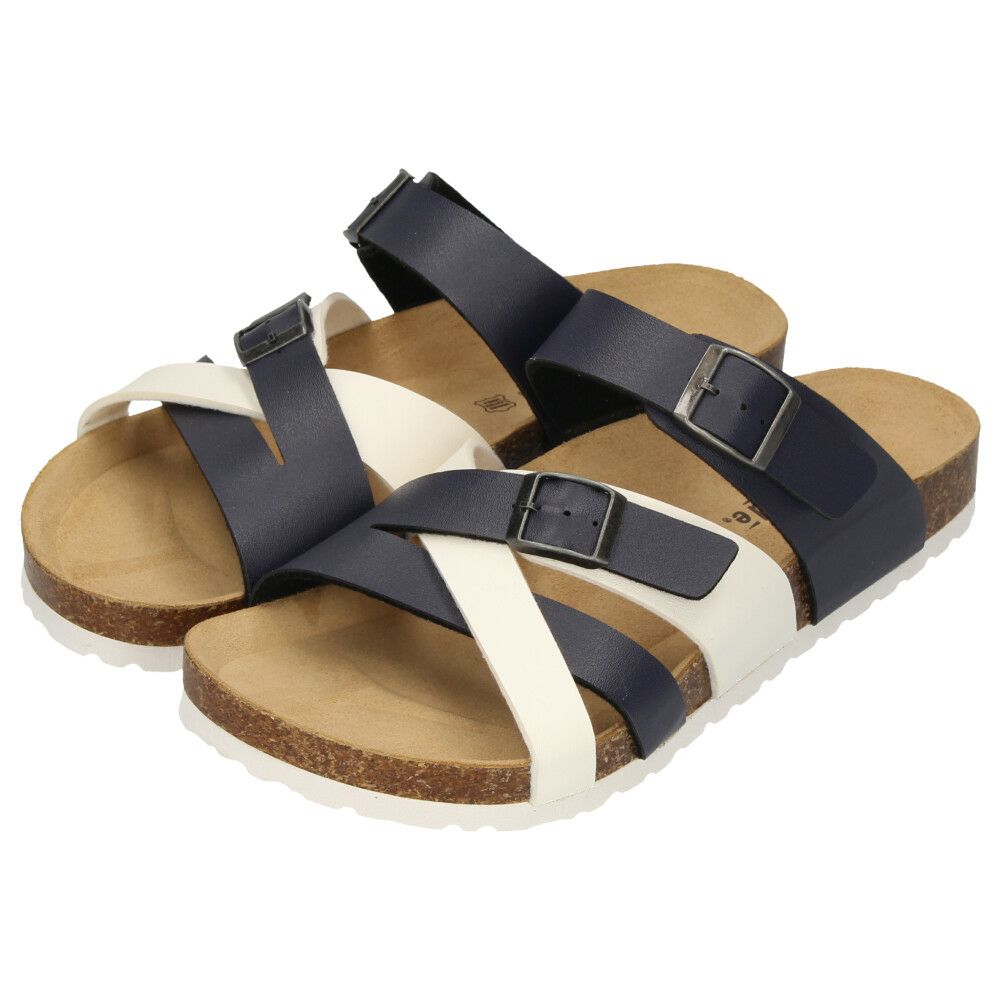 サンダル メンズ カジュアル フットベッド コンフォートサンダル クロスベルト コンビカラー ネイビー ブラウン カーキ  Parade 2320