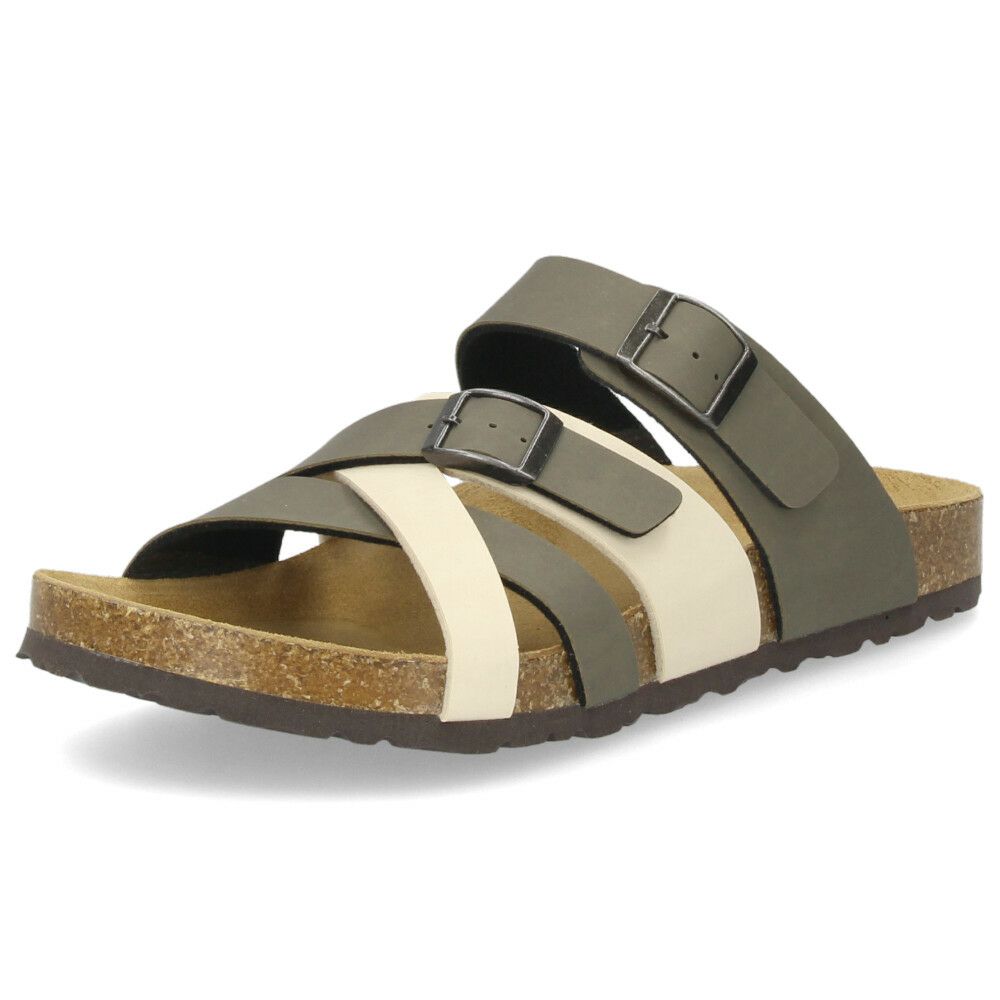 サンダル メンズ カジュアル フットベッド コンフォートサンダル クロスベルト コンビカラー ネイビー ブラウン カーキ  Parade 2320