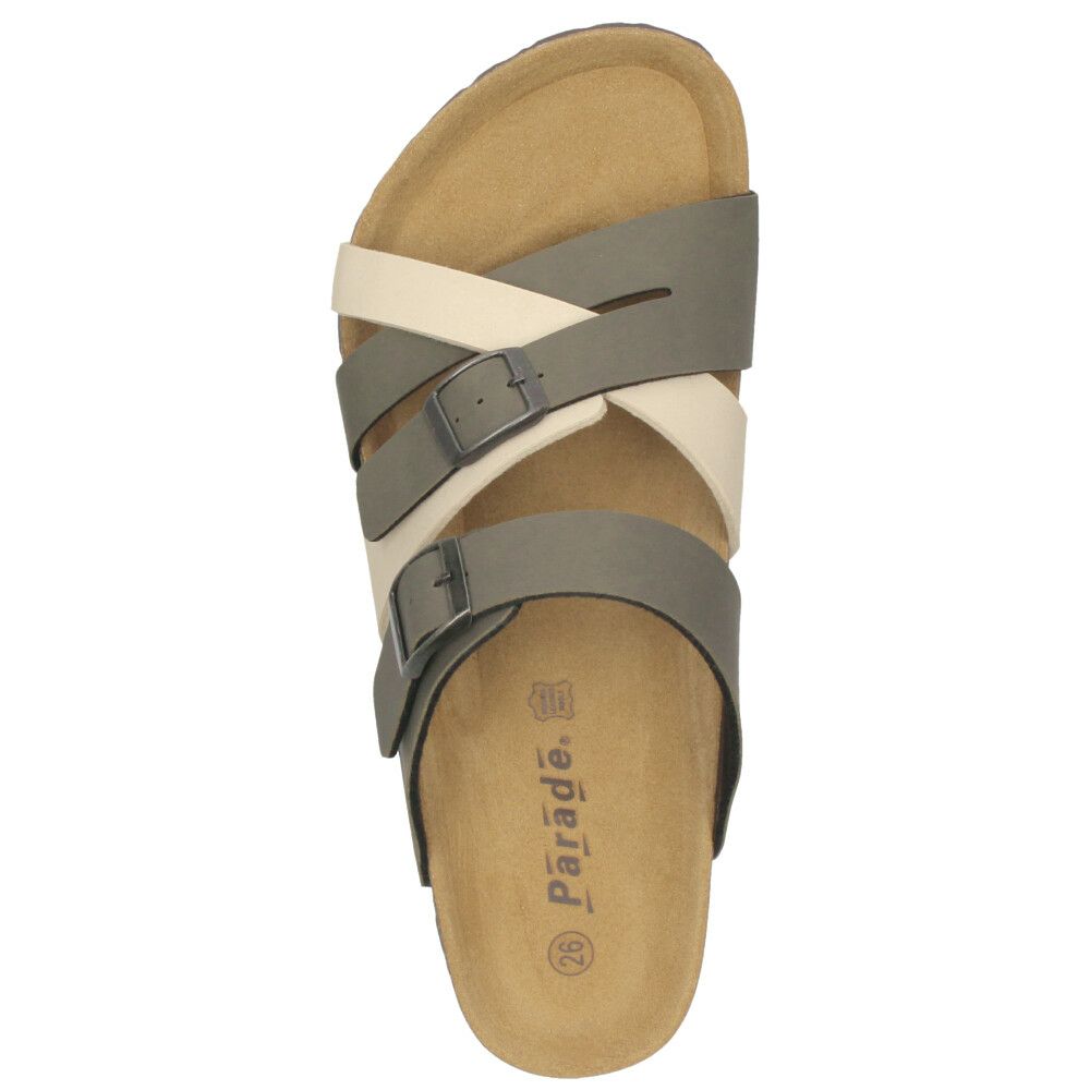 サンダル メンズ カジュアル フットベッド コンフォートサンダル クロスベルト コンビカラー ネイビー ブラウン カーキ  Parade 2320