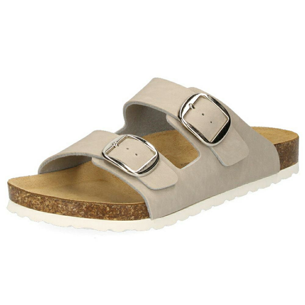 サンダル レディース つっつかけ 疲れない カジュアル フットベッド 2本ベルト ぺたんこ 本革インソール フラット おしゃれ きれいめ バックル かかとなし Parade 1221