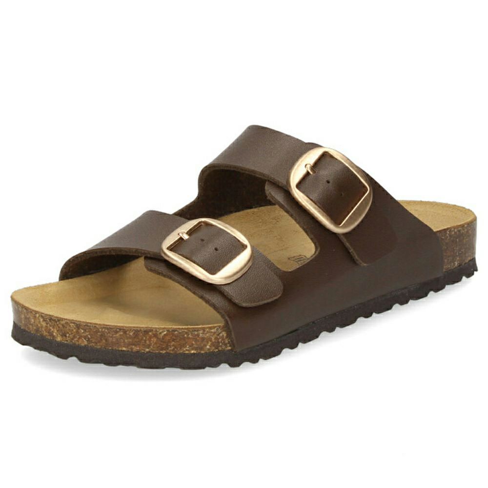 サンダル レディース つっつかけ 疲れない カジュアル フットベッド 2本ベルト ぺたんこ 本革インソール フラット おしゃれ きれいめ バックル かかとなし Parade 1221