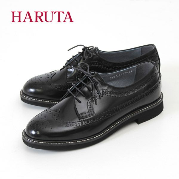 Haruta ハルタ レースアップシューズ レディース Sf379 黒 ブラック ウィングチップ オックスフォードシューズ マニッシュ 靴 ローヒール Parade Online Store