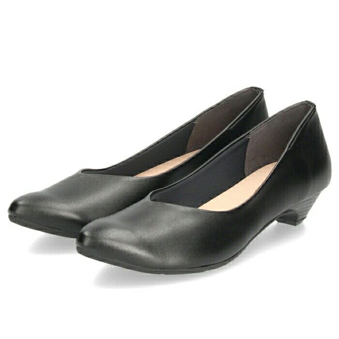 パンプス ローヒール 日本製 Vカット 痛くない 走れる 歩きやすい アーモンドトゥ 高反発 レディース 大きいサイズ 小さいサイズ 美形パンプス Parade 3500