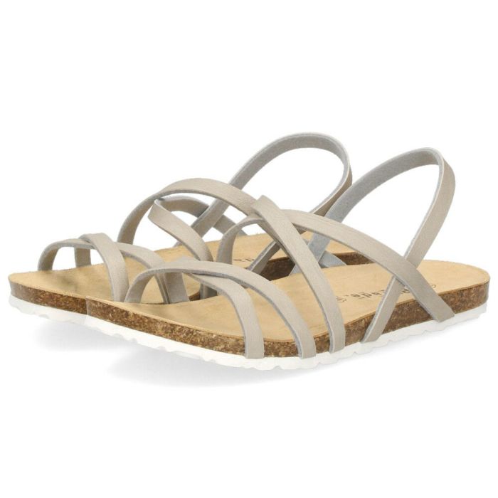 サンダル レディース ぺたんこ つっかけ フットベッド Parade 305 歩きやすい ストラップ 本革インソール