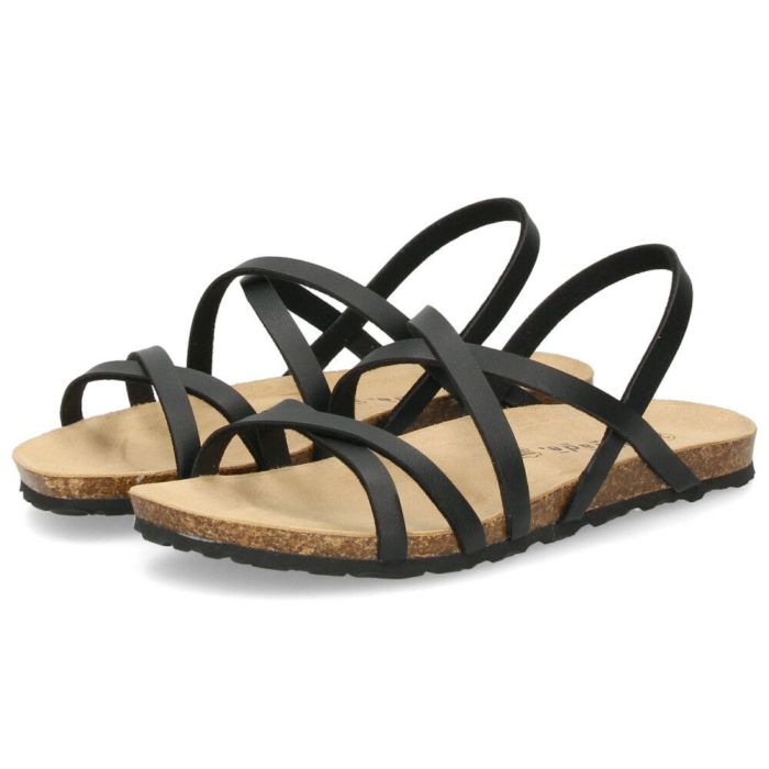 サンダル レディース ぺたんこ つっかけ フットベッド Parade 305 歩きやすい ストラップ 本革インソール