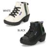 ガールズ ブーツ SOMETHING EDWIN サムシング エドウィン SOM-3201 ホワイト ブラック サイドゴア 6ｃｍ ヒール ジュニア 女の子