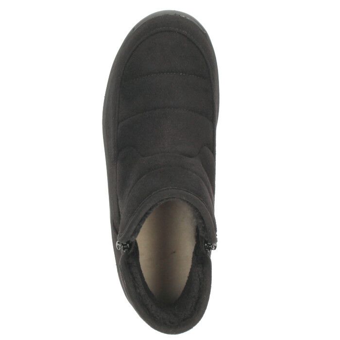 パンジー レディース ショートブーツ 靴 生活防水 撥水加工 4666 Pansy サイドジップ 厚底 幅広 4E 軽量 防滑 防寒 ブラック 黒 グレー