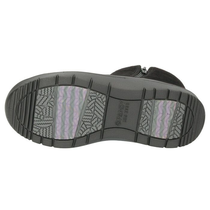 パンジー レディース ショートブーツ 靴 生活防水 撥水加工 4666 Pansy サイドジップ 厚底 幅広 4E 軽量 防滑 防寒 ブラック 黒 グレー