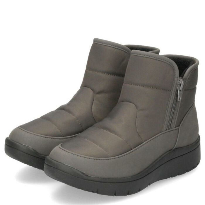 パンジー レディース ショートブーツ 靴 生活防水 撥水加工 4666 Pansy サイドジップ 厚底 幅広 4E 軽量 防滑 防寒 ブラック 黒 グレー