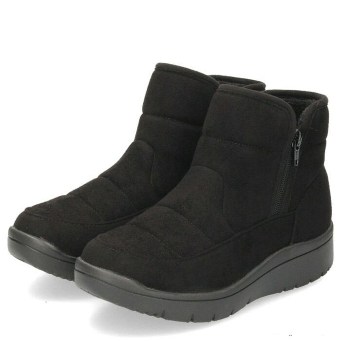 パンジー レディース ショートブーツ 靴 生活防水 撥水加工 4666 Pansy サイドジップ 厚底 幅広 4E 軽量 防滑 防寒 ブラック 黒 グレー