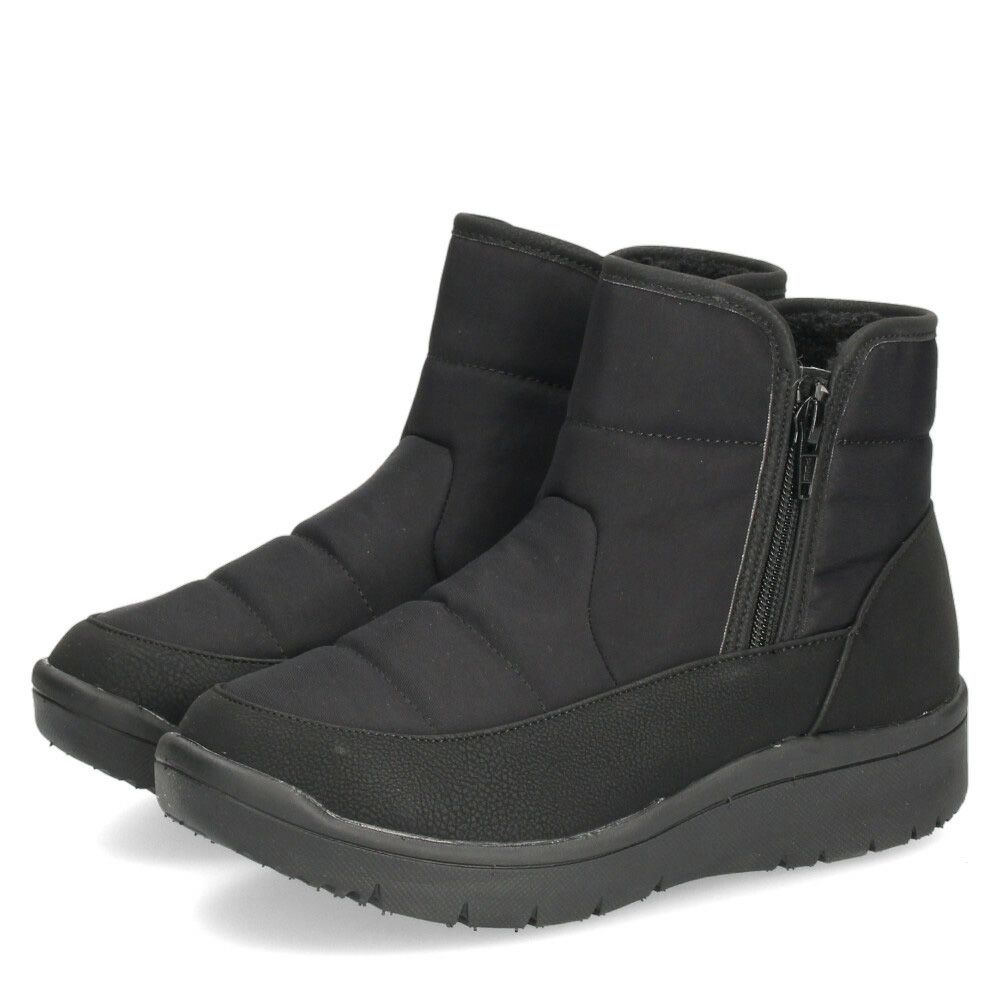 パンジー レディース ショートブーツ 靴 生活防水 撥水加工 4666 Pansy サイドジップ 厚底 幅広 4E 軽量 防滑 防寒 ブラック 黒 グレー
