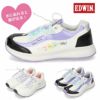 EDWIN エドウィン キッズ ジュニア スニーカー 防水 軽量 EDW-3590 ホワイト パープル 女の子 子供靴