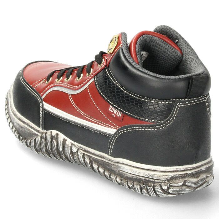 安全靴 EDWIN エドウィン メンズ ESM-102 鉄芯入り 軽量 作業靴 ワークシューズ セーフティブーツ レッド ブラック ホワイト