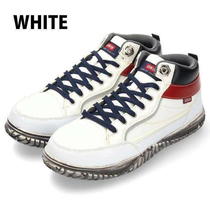 安全靴 EDWIN エドウィン メンズ ESM-102 鉄芯入り 軽量 作業靴 ワークシューズ セーフティブーツ レッド ブラック ホワイト