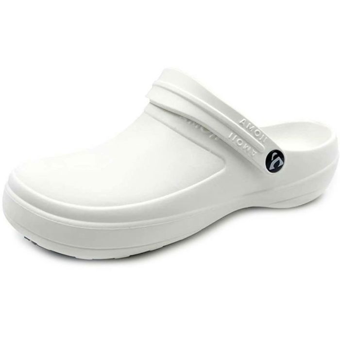 ※入荷したらJAN登録とページアップお願いします AMOJI アモジ ワークサンダル ナースサンダル メンズ レディース WK203 クロッグサンダル スリッパ サボ オフィスシューズ 仕事履き ブラック ホワイト 厨房用 かかと 2way