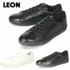 LEON レオン メンズ レザー スニーカー 4160 天然皮革 紳士靴 カジュアル ホワイト ブラック