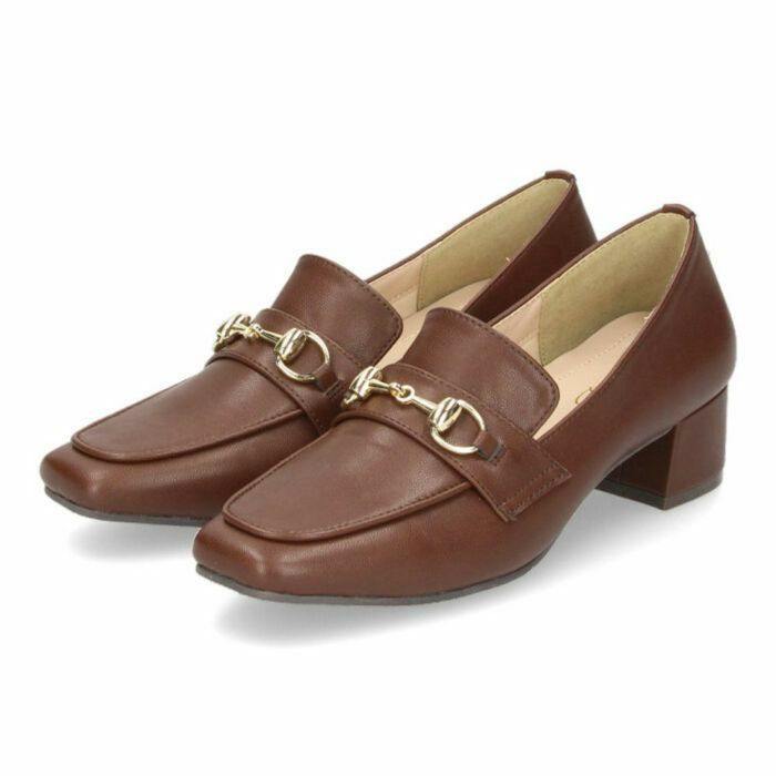 ローファー レディース 大人 ヒール 痛くない 疲れない パンプス ビットローファー コインローファー 靴 太ヒール スクエアトゥ 極ふわっ Parade 22042 23066