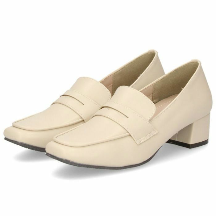 ローファー レディース 大人 ヒール 痛くない 疲れない パンプス ビットローファー コインローファー 靴 太ヒール スクエアトゥ 極ふわっ Parade 22042 23066