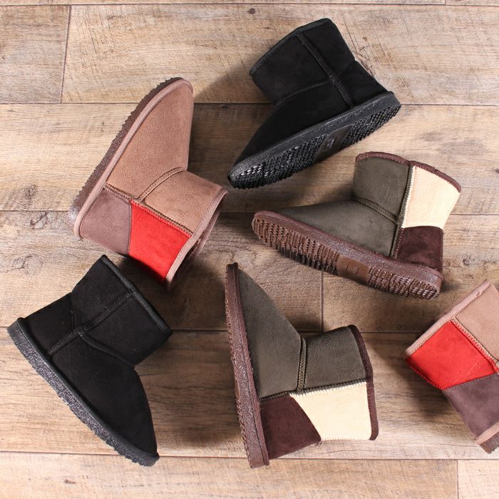 ムートンブーツ レディース ムートン ブーツ ショート ショートブーツ 撥水 痛くない おしゃれ 柔らかい 防寒 暖かい 防滑 歩きやすい ブラック ベージュ カーキ Parade 224001