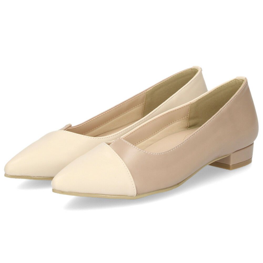 美脚カット パンプス ローヒール ポインテッドトゥ フラッット 痛くない 黒 22089 バイカラー 極ふわっ スエード クロコ 2cmヒール Parade