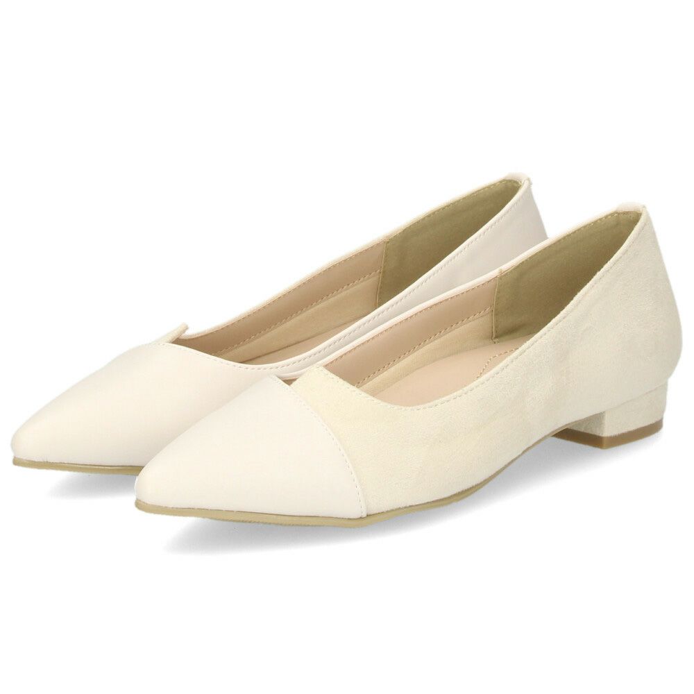 美脚カット パンプス ローヒール ポインテッドトゥ フラッット 痛くない 黒 22089 バイカラー 極ふわっ スエード クロコ 2cmヒール Parade