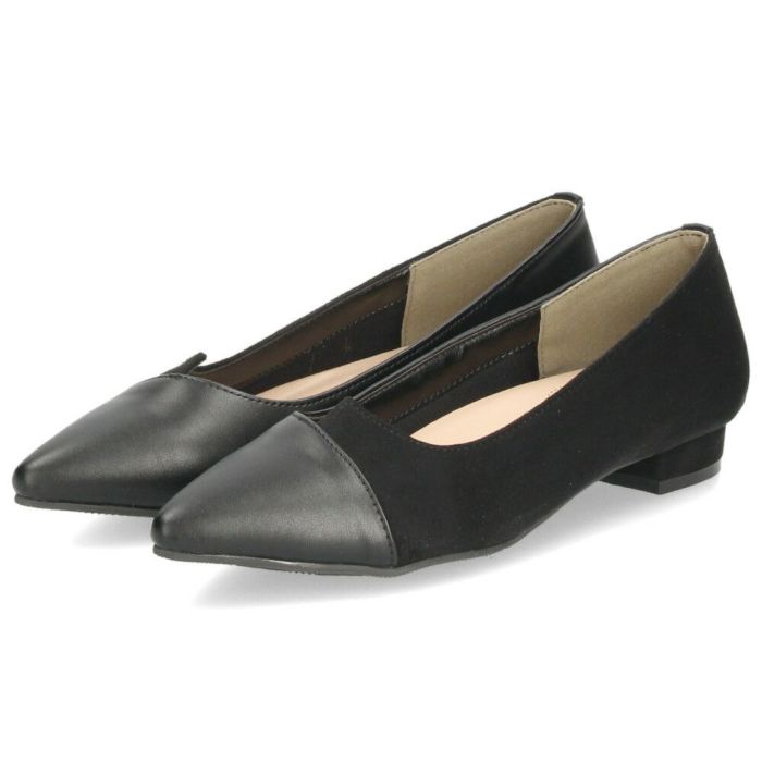 美脚カット パンプス ローヒール ポインテッドトゥ フラッット 痛くない 黒 22089 バイカラー 極ふわっ スエード クロコ 2cmヒール Parade