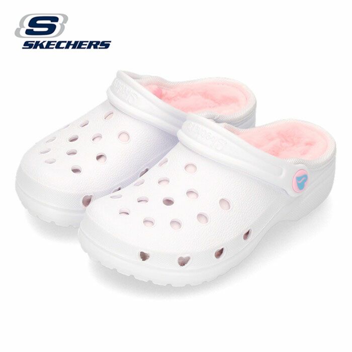 スケッチャーズ クロッグ サンダル キッズ HEART CHARMER 2.0-HANGING OUT 308015L-WHT ホワイト サボ SKECHERS