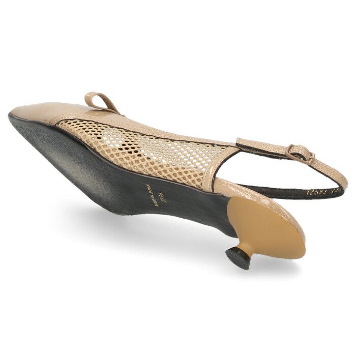 RABOKIGOSHI works ラボキゴシ ワークス パンプス ローヒール バックストラップ 本革 エナメル 黒 12582 ブラック ベージュ 靴 日本製