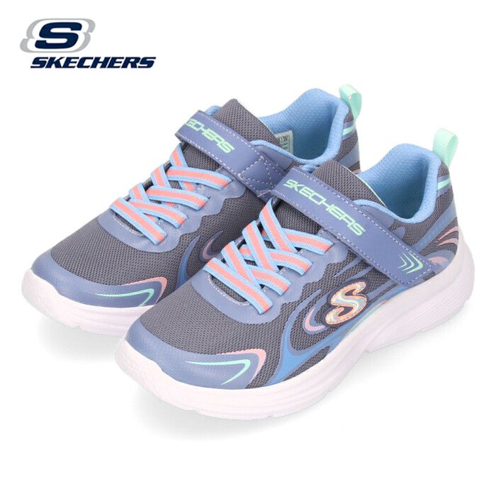 SKECHERS スケッチャーズ キッズ スニーカー ジュニア 女の子 303520L CCMT ウェイビー ライツ エウレカ シャイン チャコール マルチ セール