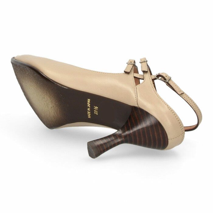 ラボキゴシ ワークス レディース パンプス ヒール バックストラップ 本革 12678 ブラック サンド ベージュ ダークグリーン 靴 日本製 RABOKIGOSHI works