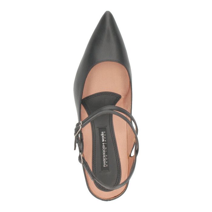 ラボキゴシ ワークス レディース パンプス ヒール バックストラップ 本革 12678 ブラック サンド ベージュ ダークグリーン 靴 日本製 RABOKIGOSHI works