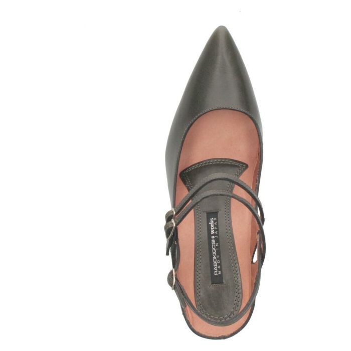 ラボキゴシ ワークス レディース パンプス ヒール バックストラップ 本革 12678 ブラック サンド ベージュ ダークグリーン 靴 日本製 RABOKIGOSHI works