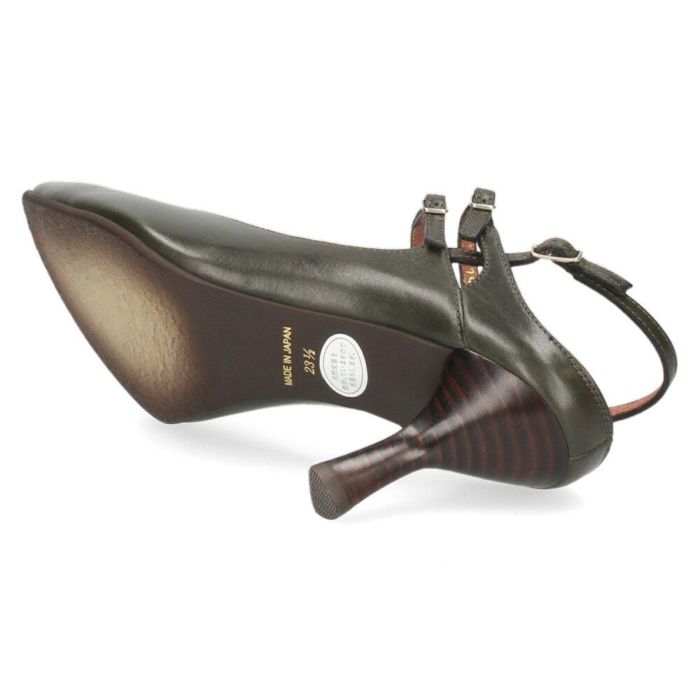 ラボキゴシ ワークス レディース パンプス ヒール バックストラップ 本革 12678 ブラック サンド ベージュ ダークグリーン 靴 日本製 RABOKIGOSHI works