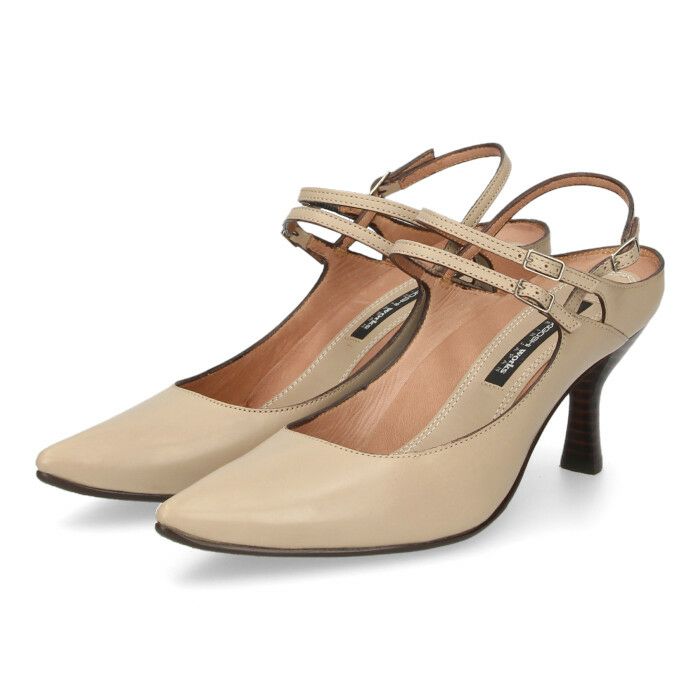 ラボキゴシ ワークス レディース パンプス ヒール バックストラップ 本革 12678 ブラック サンド ベージュ ダークグリーン 靴 日本製 RABOKIGOSHI works