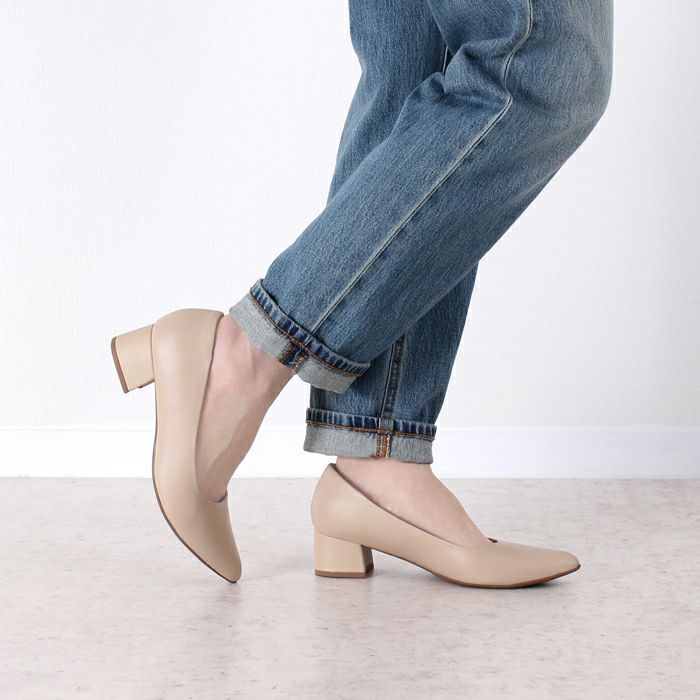 パンプス ローヒール 黒 ポインテッドトゥ コンフォート きれいめ オフィス ビジネス PICCADILLY ピカジリー 739026 4.5cm レディース フォーマル ブラック チャンキーヒール セレモニー