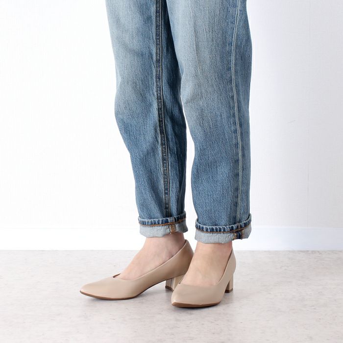 パンプス ローヒール 黒 ポインテッドトゥ コンフォート きれいめ オフィス ビジネス PICCADILLY ピカジリー 739026 4.5cm レディース フォーマル ブラック チャンキーヒール セレモニー