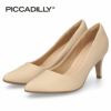 パンプス ハイヒール 黒 ポインテッドトゥ コンフォート きれいめ PICCADILLY ピカジリー 745076 7cm レディース ブラック ベージュ ホワイト セレモニー