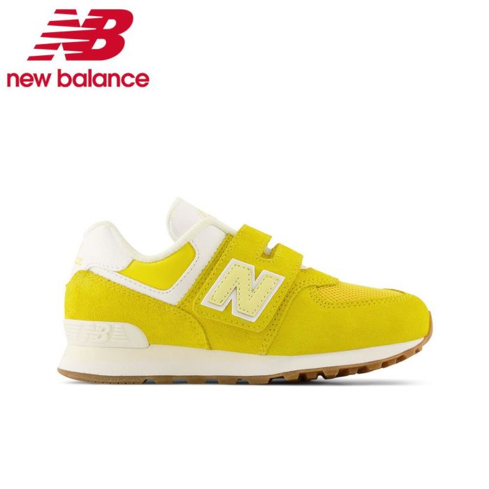 ニューバランス スニーカー キッズ ジュニア new balance PV574 CE1 イエロー 子供 靴 男の子 女の子 面ファスナー ベルクロ スエード