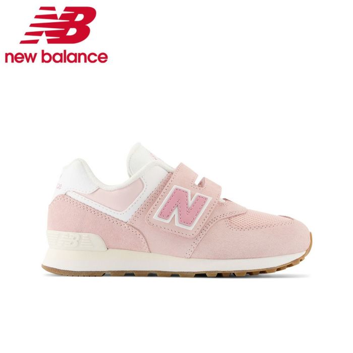 ニューバランス スニーカー キッズ ジュニア new balance PV574 CH1 ピンク 子供 靴 女の子 面ファスナー ベルクロ スエード