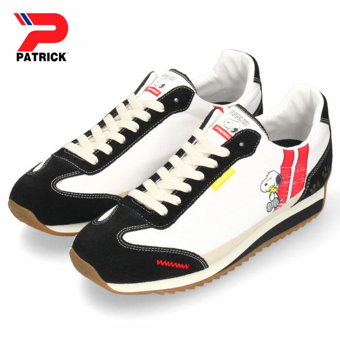 パトリック メンズ スニーカー スヌーピー マラソン 723001 ホワイト/ブラック PATRICK SNOOPY-M W/BK
