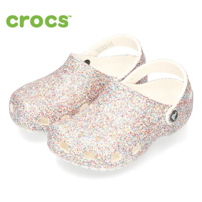 クロックス サンダル キッズ crocs 女の子 ラメ きらきら 白