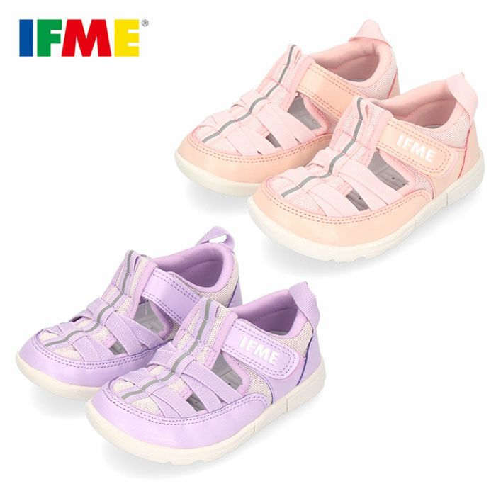 IFME イフミー キッズ サンダル 30-3416 ピンク パープル センターラインロゴ ウォーターシューズ B 子供靴 ベルクロ 通気性 セール