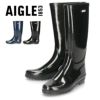 AIGLE エーグル レディース レインブーツ エリオサ ZZFS061 008 ノワール ELIOSA NOIR A ブラック 黒 ラバーブーツ 長靴 防水 光沢