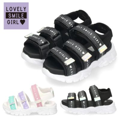 ラブリースマイル キッズ サンダル LS2004F マルチ 厚底 3本ベルト
