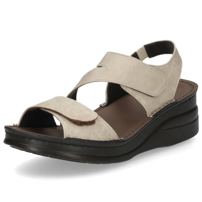 サンダル レディース 厚底 ウエッジソール ストラップ コンフォート NICO ニコ 41711 黒 ブラック ライトグレー　オレンジ カジュアル 本革 日本製