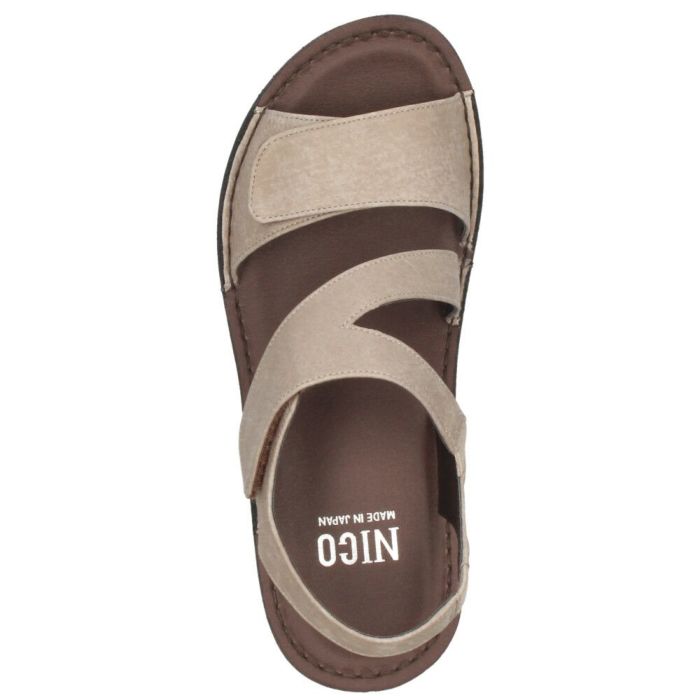 サンダル レディース 厚底 ウエッジソール ストラップ コンフォート NICO ニコ 41711 黒 ブラック ライトグレー　オレンジ カジュアル 本革 日本製