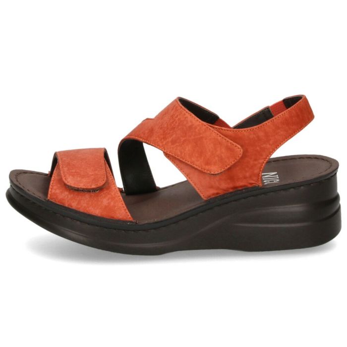 サンダル レディース 厚底 ウエッジソール ストラップ コンフォート NICO ニコ 41711 黒 ブラック ライトグレー　オレンジ カジュアル 本革 日本製