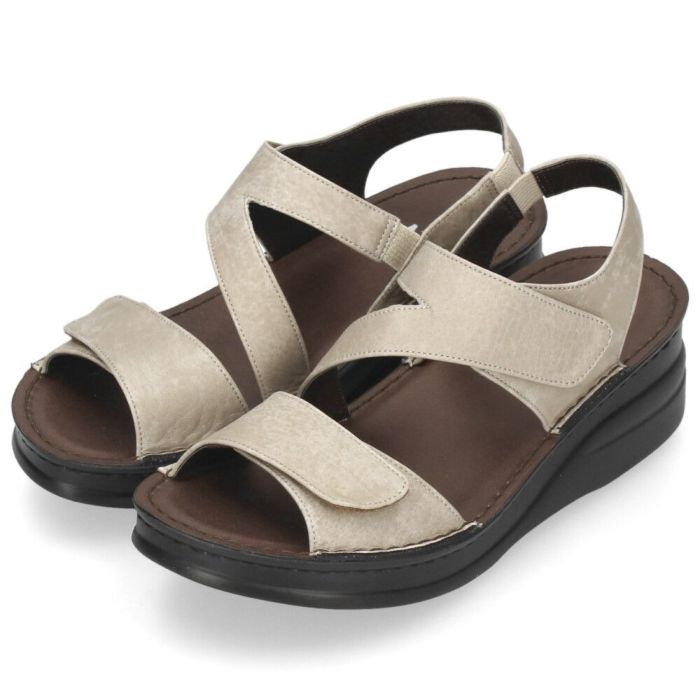 サンダル レディース 厚底 ウエッジソール ストラップ コンフォート NICO ニコ 41711 黒 ブラック ライトグレー　オレンジ カジュアル 本革 日本製