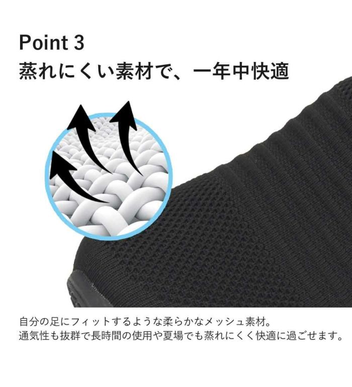 手を使わず履ける スリッポン スニーカー レディース メンズ スリップイン 履きやすい 柔らかい 軽い 紐なし 屈曲性 歩きやすい 靴 ネイビー ブラック 黒 仕事 運動 楽すぽっ Parade 981706