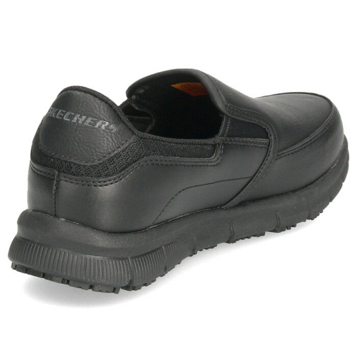 スケッチャーズ レディース スリッポン スニーカー ナンパ アノッド SR 77236 ブラック 防滑 ゆったり クッション性 ワークシューズ セール